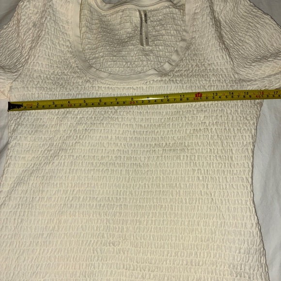 Anthropologie Smocked Bell-Sleeve Top Ivory Women’s Sz M. EUC - Picture 8 of 12